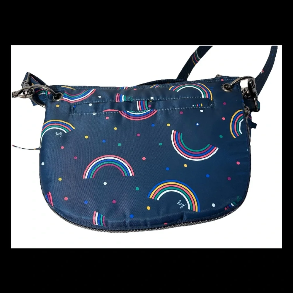 Lug Swivel Rainbow‎ Navy Crossbody Convertible Purse Bag 11
